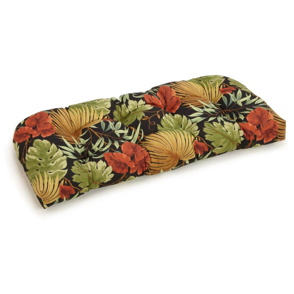 42-inch by 19-inch U-Shaped Solid Spun Polyester Tufted Settee/Bench Cushion. Picture 1