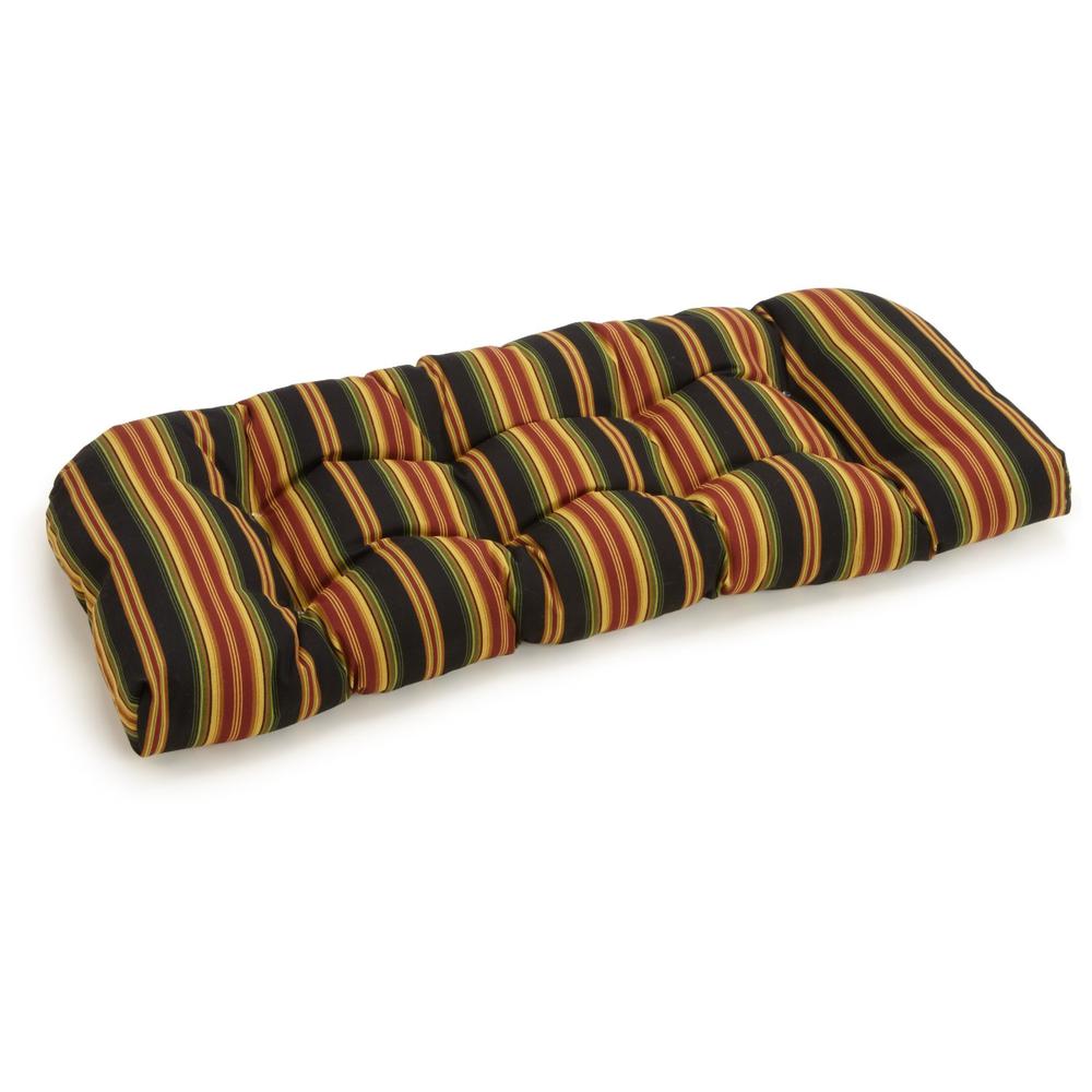 42-inch by 19-inch U-Shaped Solid Spun Polyester Tufted Settee/Bench Cushion. Picture 1