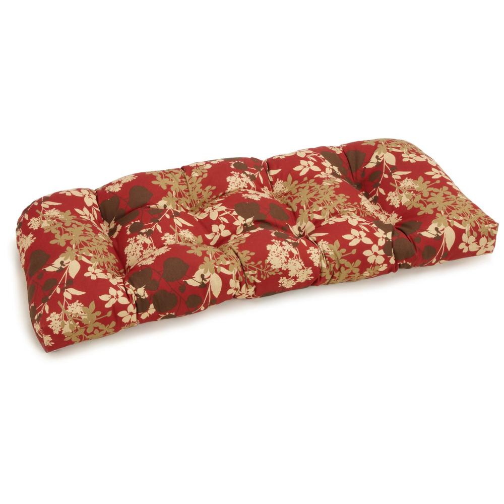 42-inch by 19-inch U-Shaped Solid Spun Polyester Tufted Settee/Bench Cushion. Picture 1