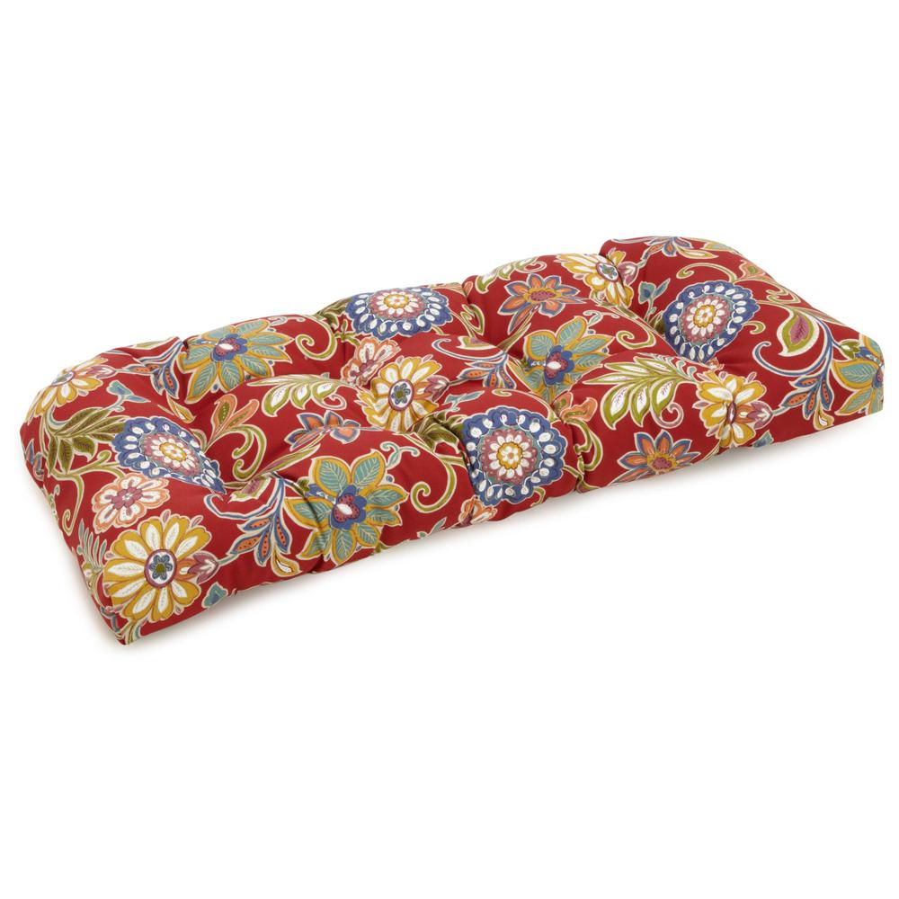 42-inch by 19-inch U-Shaped Solid Spun Polyester Tufted Settee/Bench Cushion. Picture 1