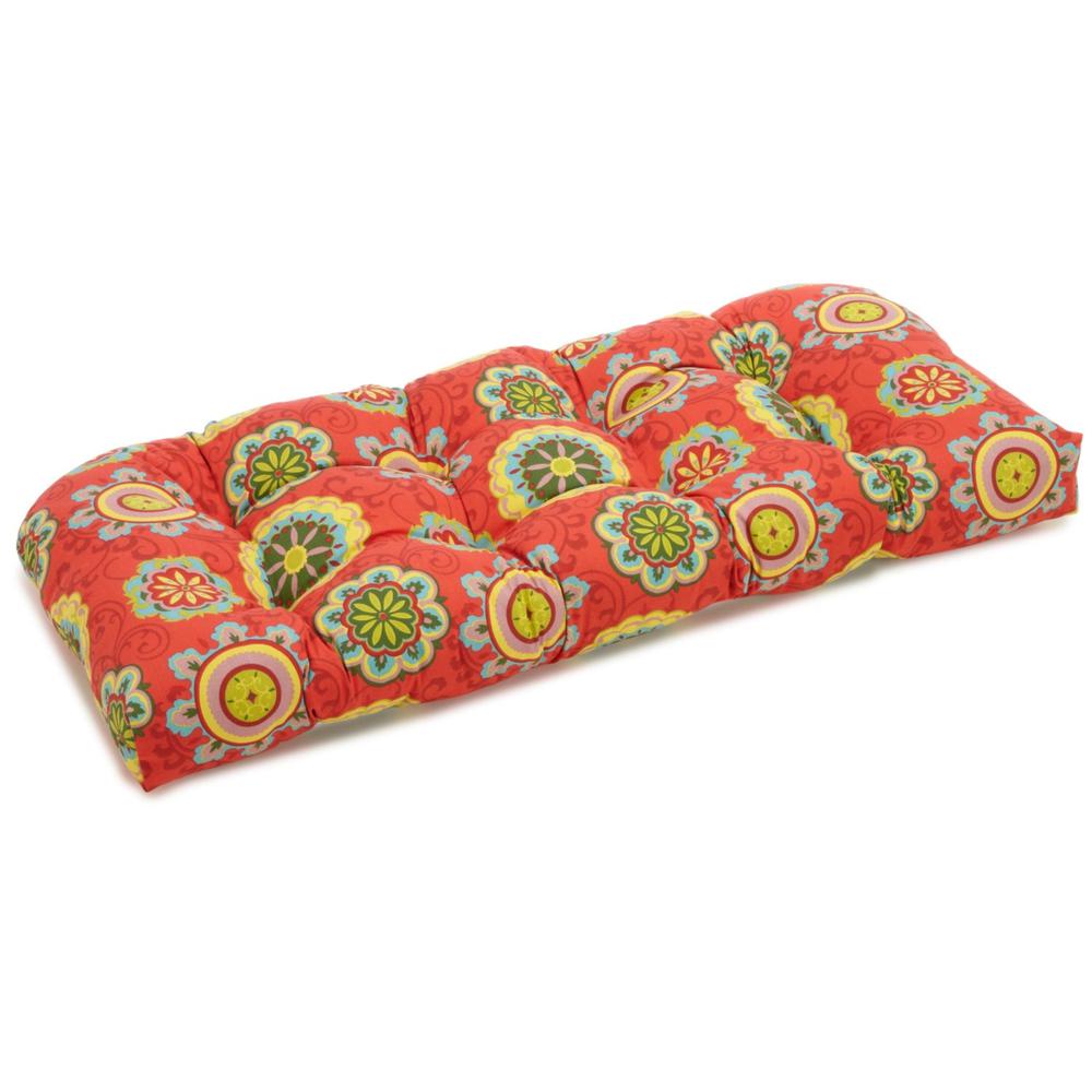42-inch by 19-inch U-Shaped Solid Spun Polyester Tufted Settee/Bench Cushion. Picture 1