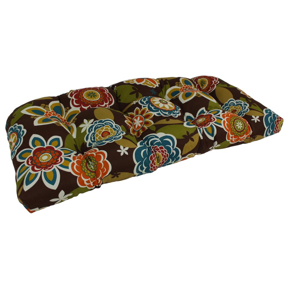 42-inch by 19-inch U-Shaped Solid Spun Polyester Tufted Settee/Bench Cushion. Picture 1