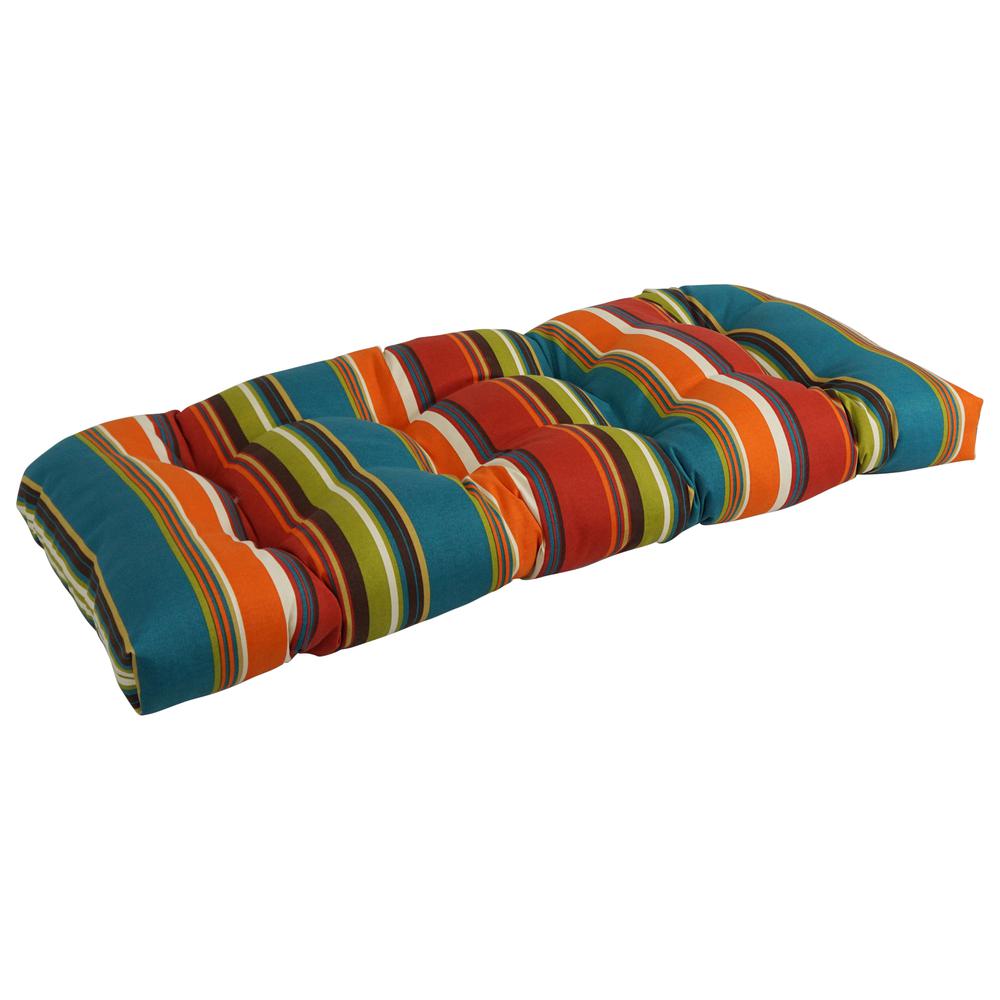 42-inch by 19-inch U-Shaped Patterned Spun Polyester Tufted Settee/Bench Cushion  93180-LS-REO-51. Picture 1