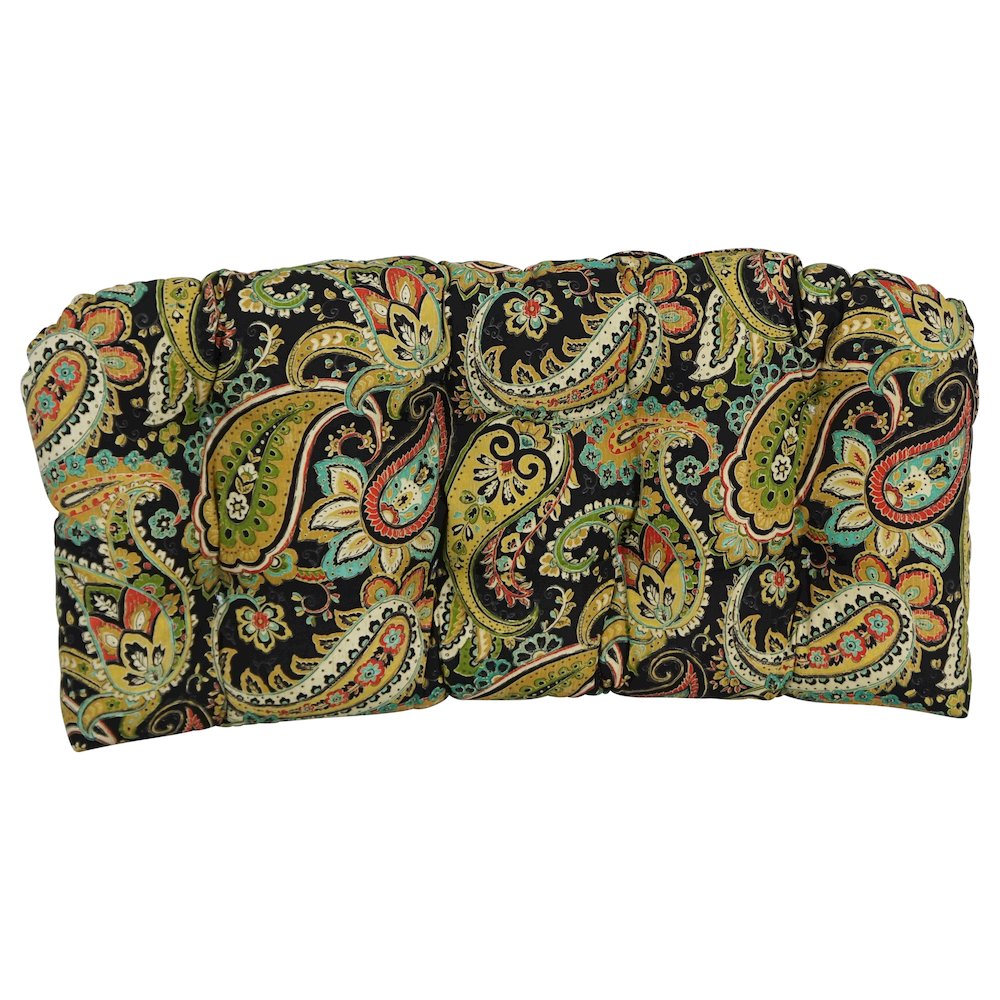 42-inch by 19-inch U-Shaped Patterned Spun Polyester Tufted Settee/Bench Cushion. Picture 2