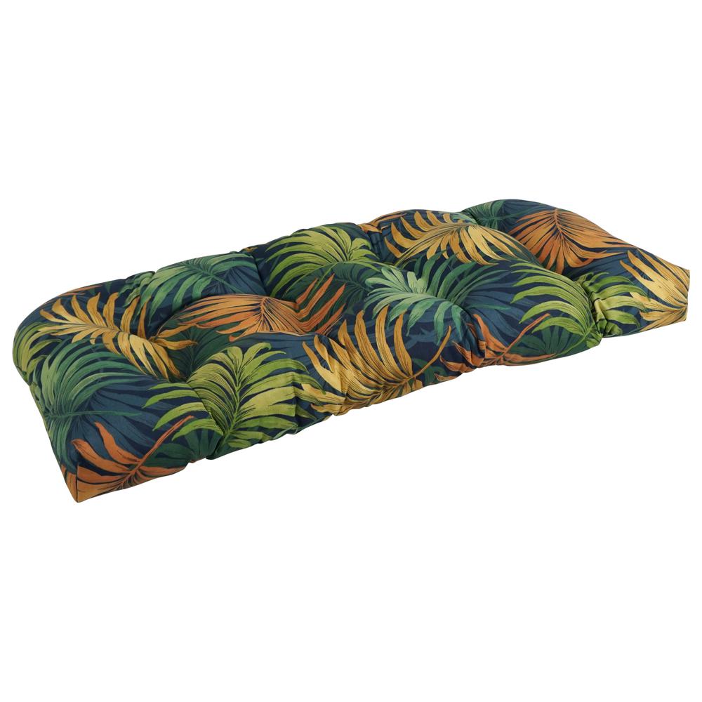 42-inch by 19-inch U-Shaped Patterned Spun Polyester Tufted Settee/Bench Cushion  93180-LS-REO-61. Picture 1
