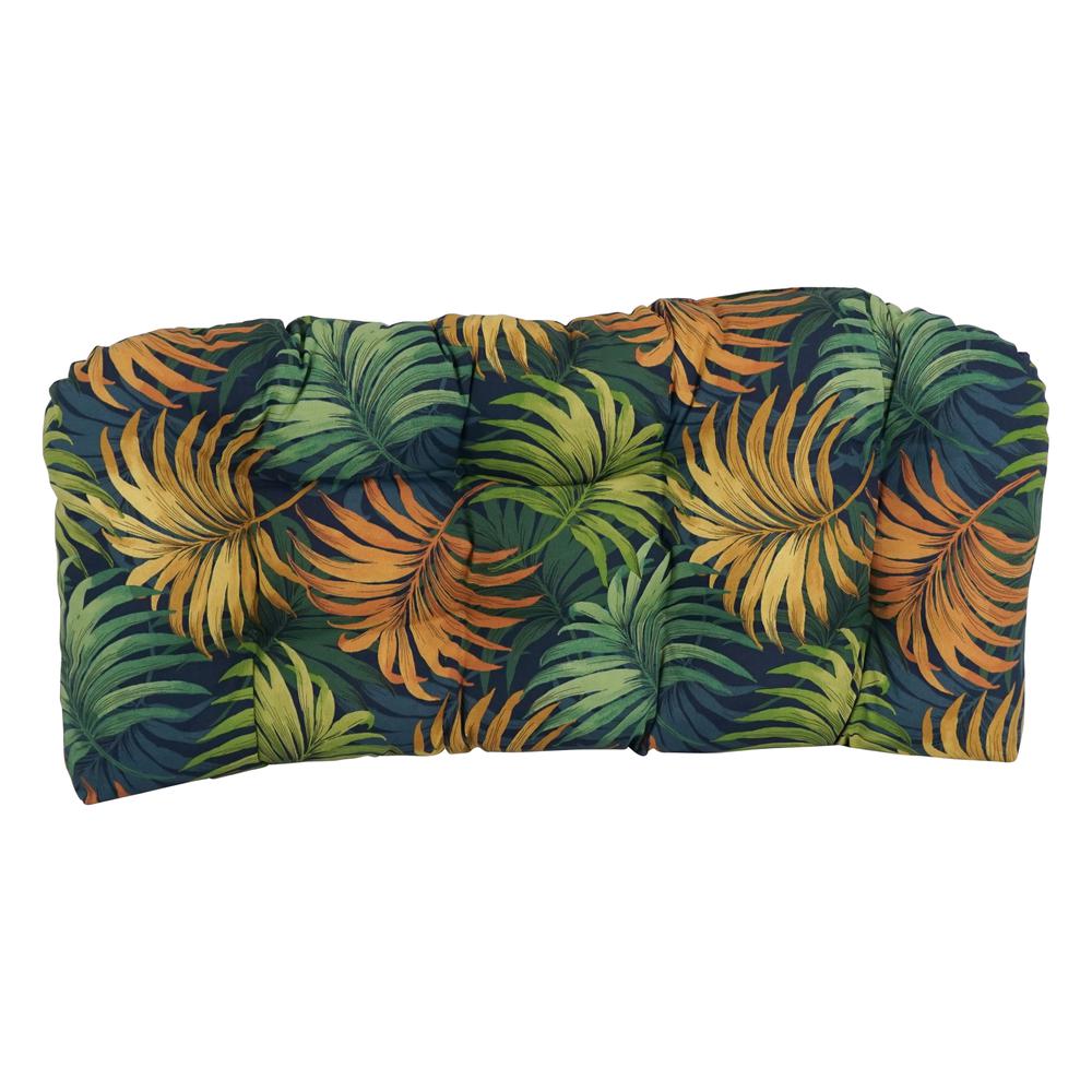 42-inch by 19-inch U-Shaped Patterned Spun Polyester Tufted Settee/Bench Cushion  93180-LS-REO-61. Picture 2