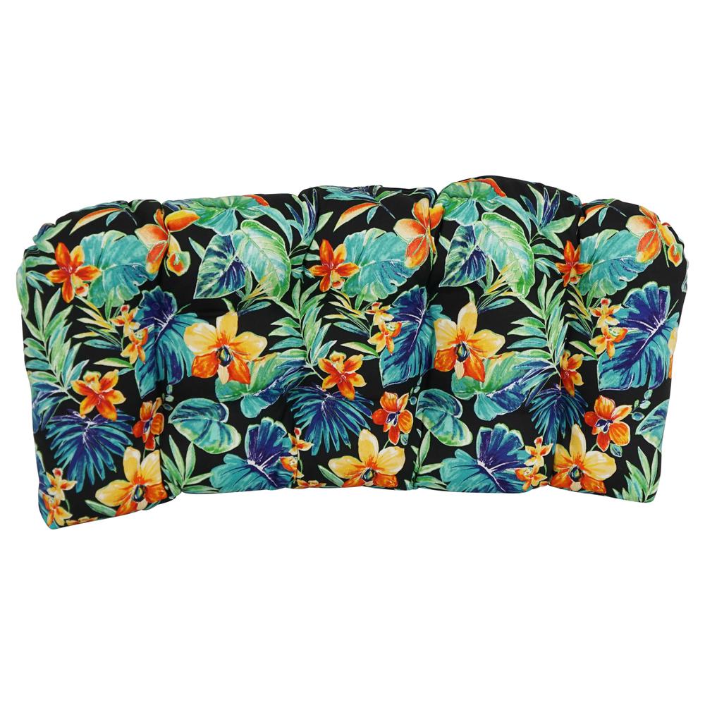 42-inch by 19-inch U-Shaped Patterned Spun Polyester Tufted Settee/Bench Cushion  93180-LS-REO-62. Picture 2