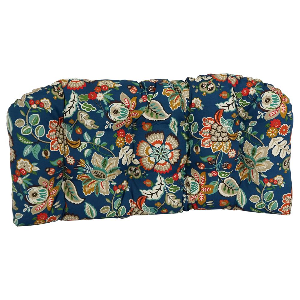 42-inch by 19-inch U-Shaped Patterned Spun Polyester Tufted Settee/Bench Cushion  93180-LS-REO-64. Picture 2