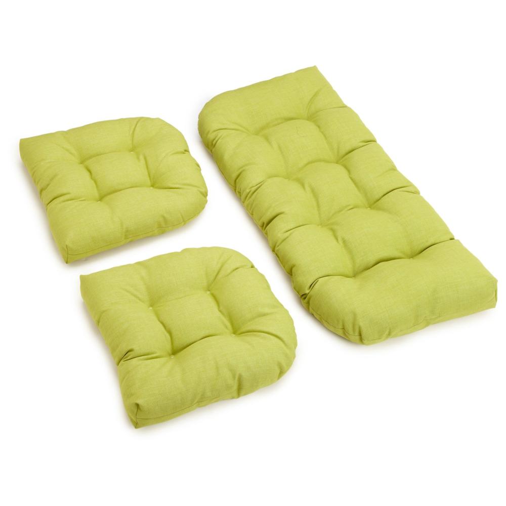 U-Shaped Spun Polyester Tufted Settee Cushion Set (Set of 3). Picture 1