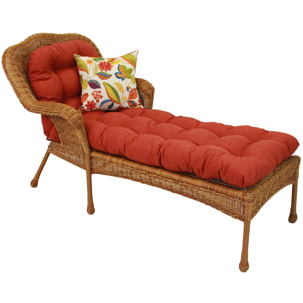 74-inch by 19-inch U-Shaped Outdoor Tufted Chaise Lounge Cushion. Picture 2