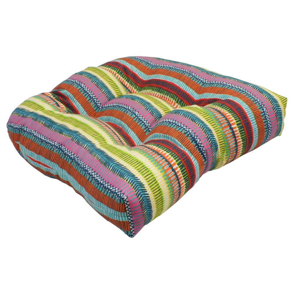 19-inch U-Shaped Spun Polyester Outdoor Tufted Dining Chair Cushion. Picture 1