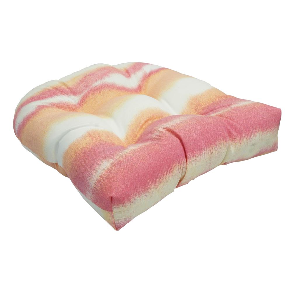 19-inch U-Shaped Spun Polyester Outdoor Tufted Dining Chair Cushion. Picture 1