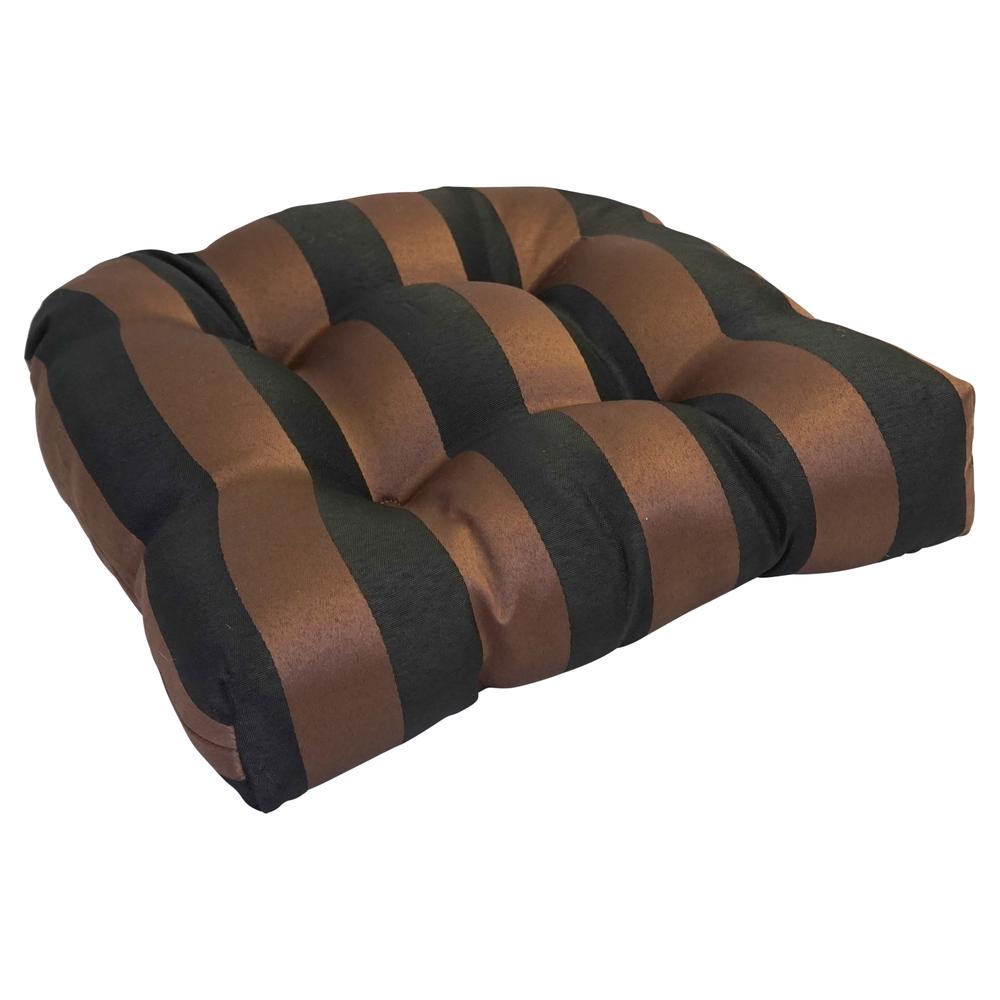 19-inch U-Shaped Spun Polyester Outdoor Tufted Dining Chair Cushion. Picture 1
