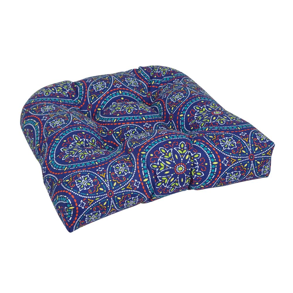 19-inch U-Shaped Spun Polyester Outdoor Tufted Dining Chair Cushion. Picture 1