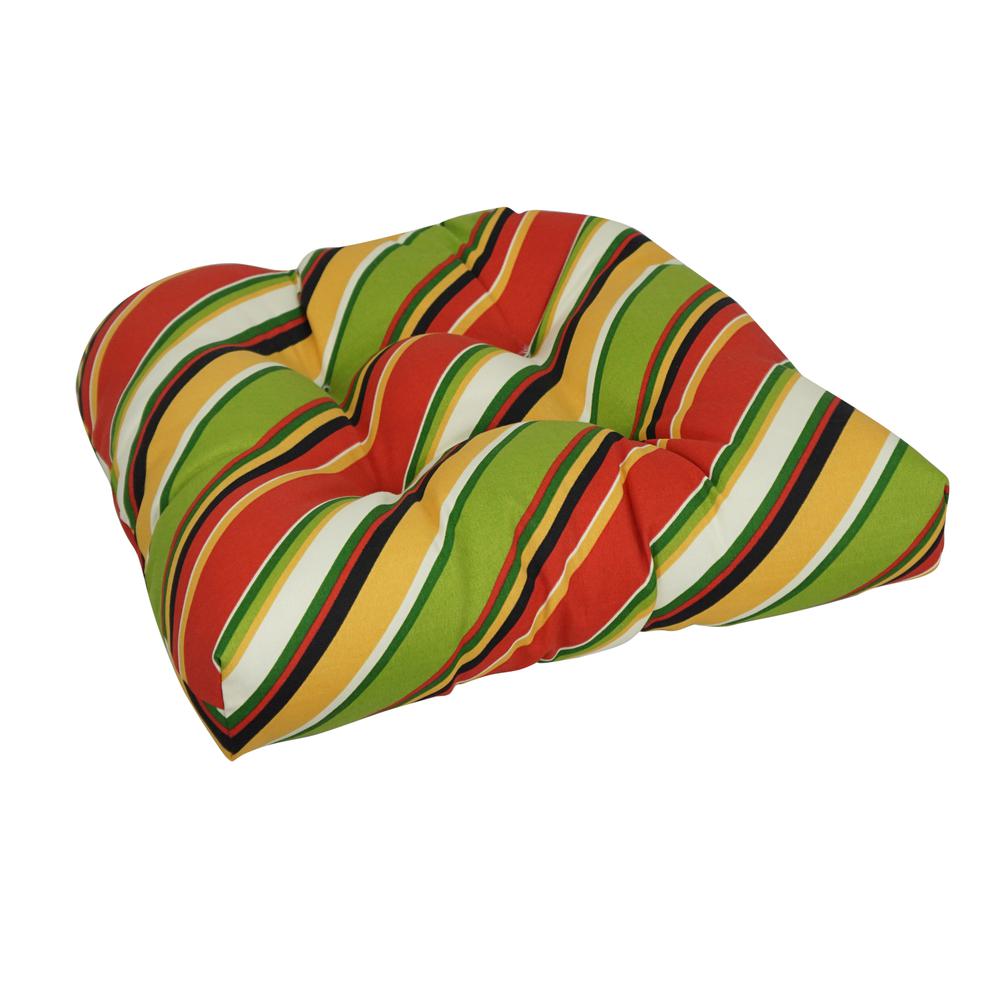 19-inch U-Shaped Spun Polyester Outdoor Tufted Dining Chair Cushion. Picture 1