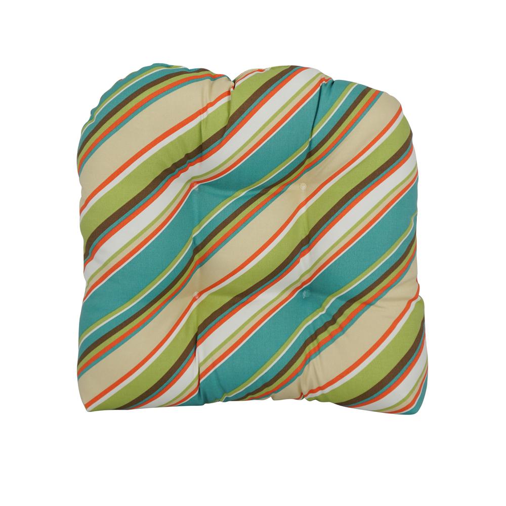 19-inch U-Shaped Spun Polyester Outdoor Tufted Dining Chair Cushion. Picture 2