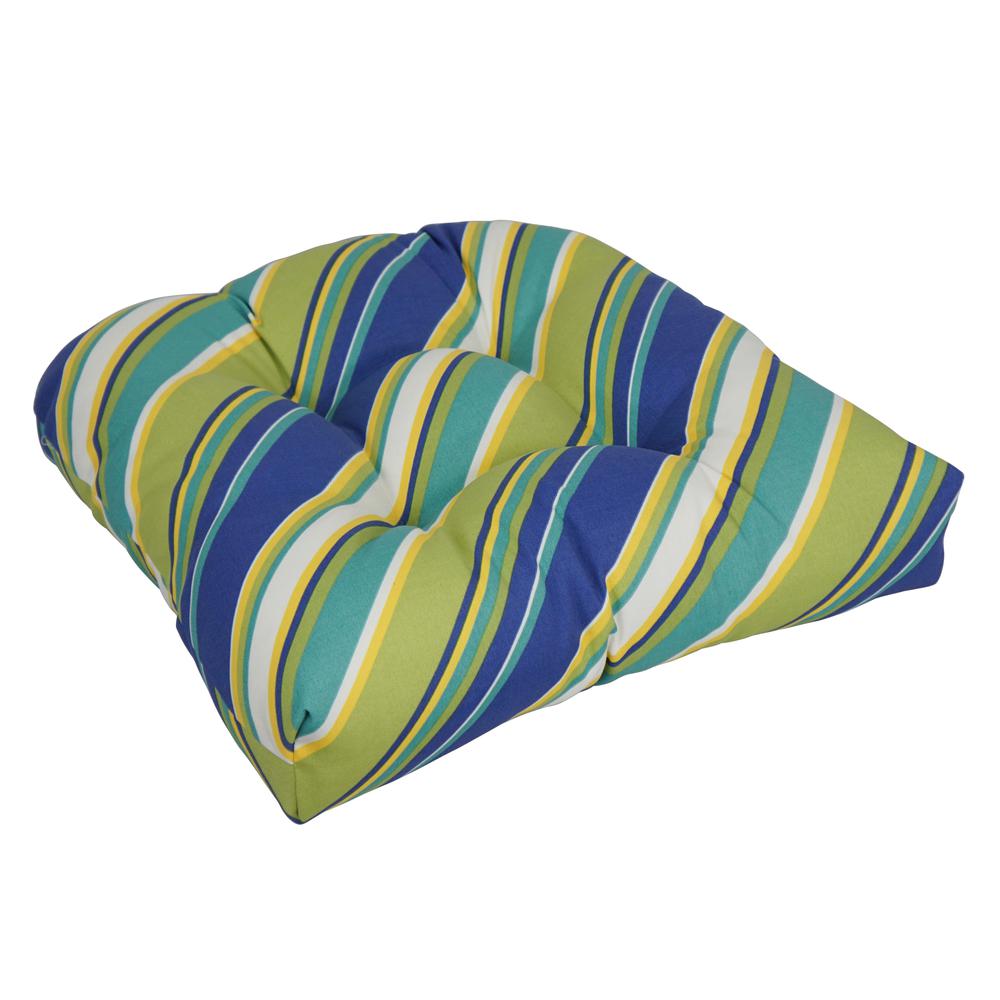 19-inch U-Shaped Spun Polyester Outdoor Tufted Dining Chair Cushion. Picture 1