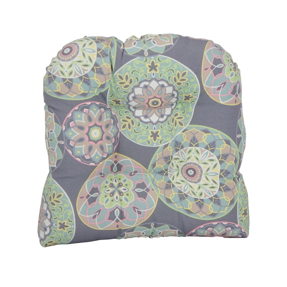 19-inch U-Shaped Spun Polyester Outdoor Tufted Dining Chair Cushion. Picture 2