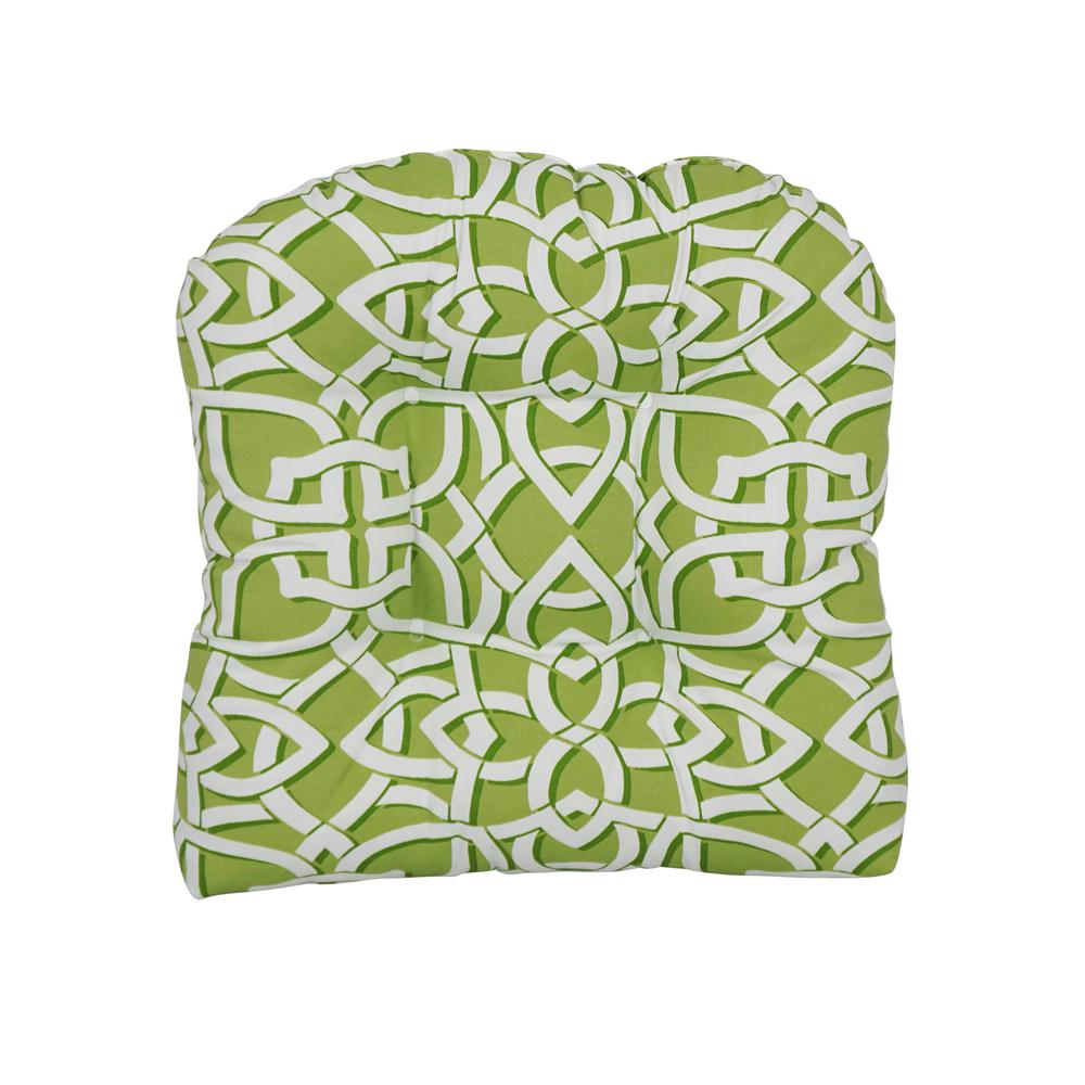 19-inch U-Shaped Spun Polyester Outdoor Tufted Dining Chair Cushion. Picture 2