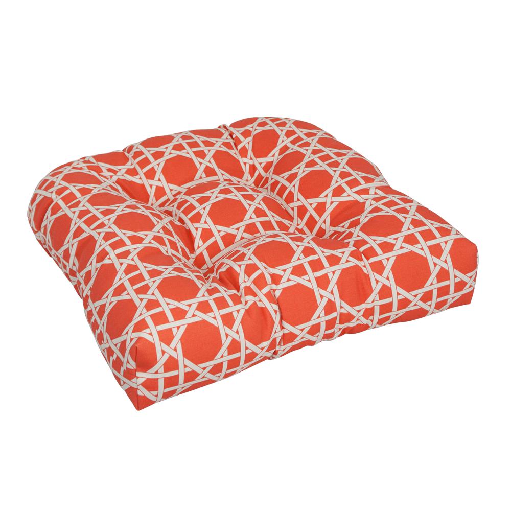 19-inch U-Shaped Spun Polyester Outdoor Tufted Dining Chair Cushion. Picture 1