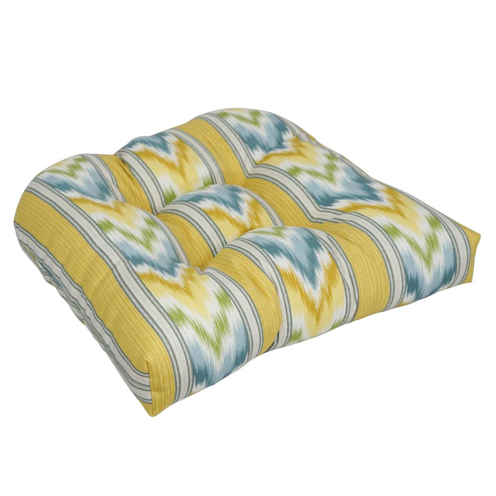 19-inch U-Shaped Spun Polyester Outdoor Tufted Dining Chair Cushion. Picture 1