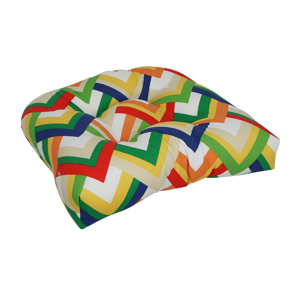 19-inch U-Shaped Spun Polyester Outdoor Tufted Dining Chair Cushion. Picture 1