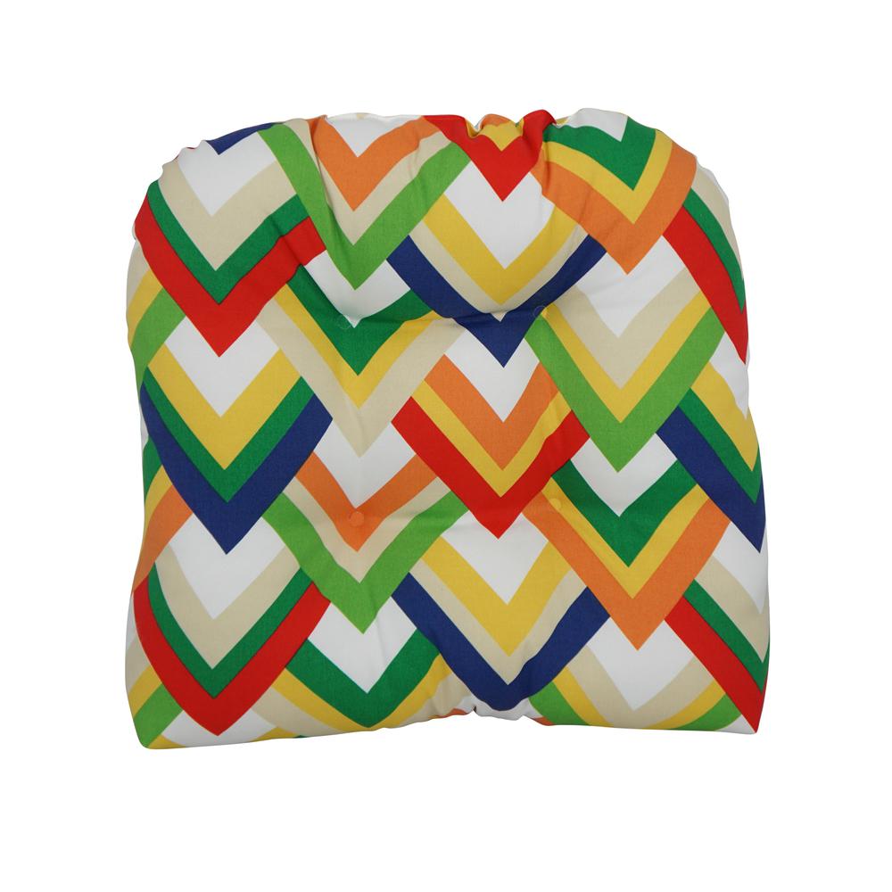 19-inch U-Shaped Spun Polyester Outdoor Tufted Dining Chair Cushion. Picture 2