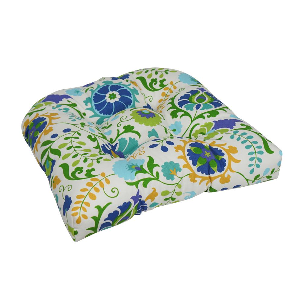 19-inch U-Shaped Spun Polyester Outdoor Tufted Dining Chair Cushion. Picture 1