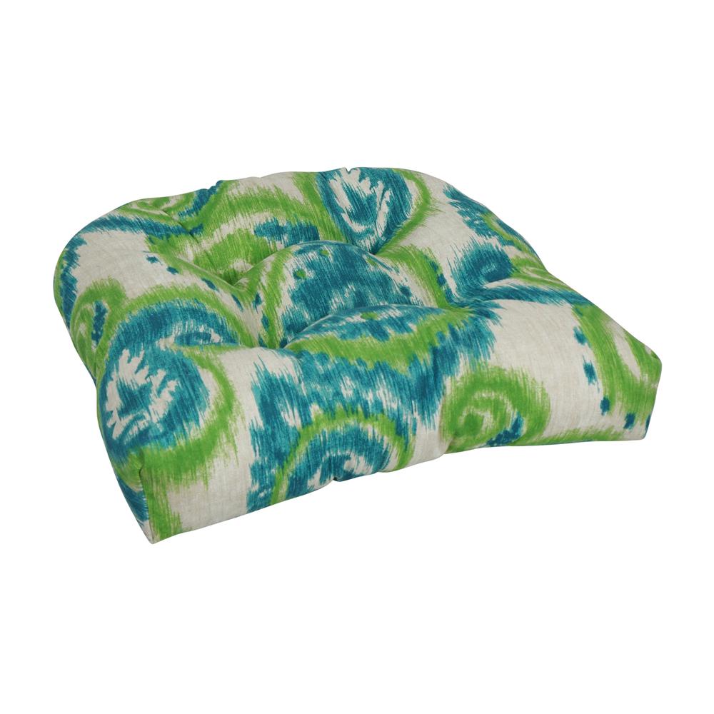 19-inch U-Shaped Spun Polyester Outdoor Tufted Dining Chair Cushion. Picture 1