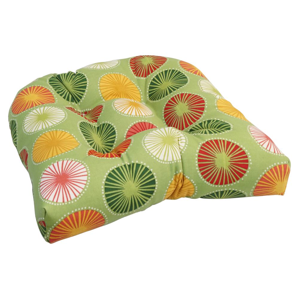 19-inch U-Shaped Spun Polyester Outdoor Tufted Dining Chair Cushion. Picture 1