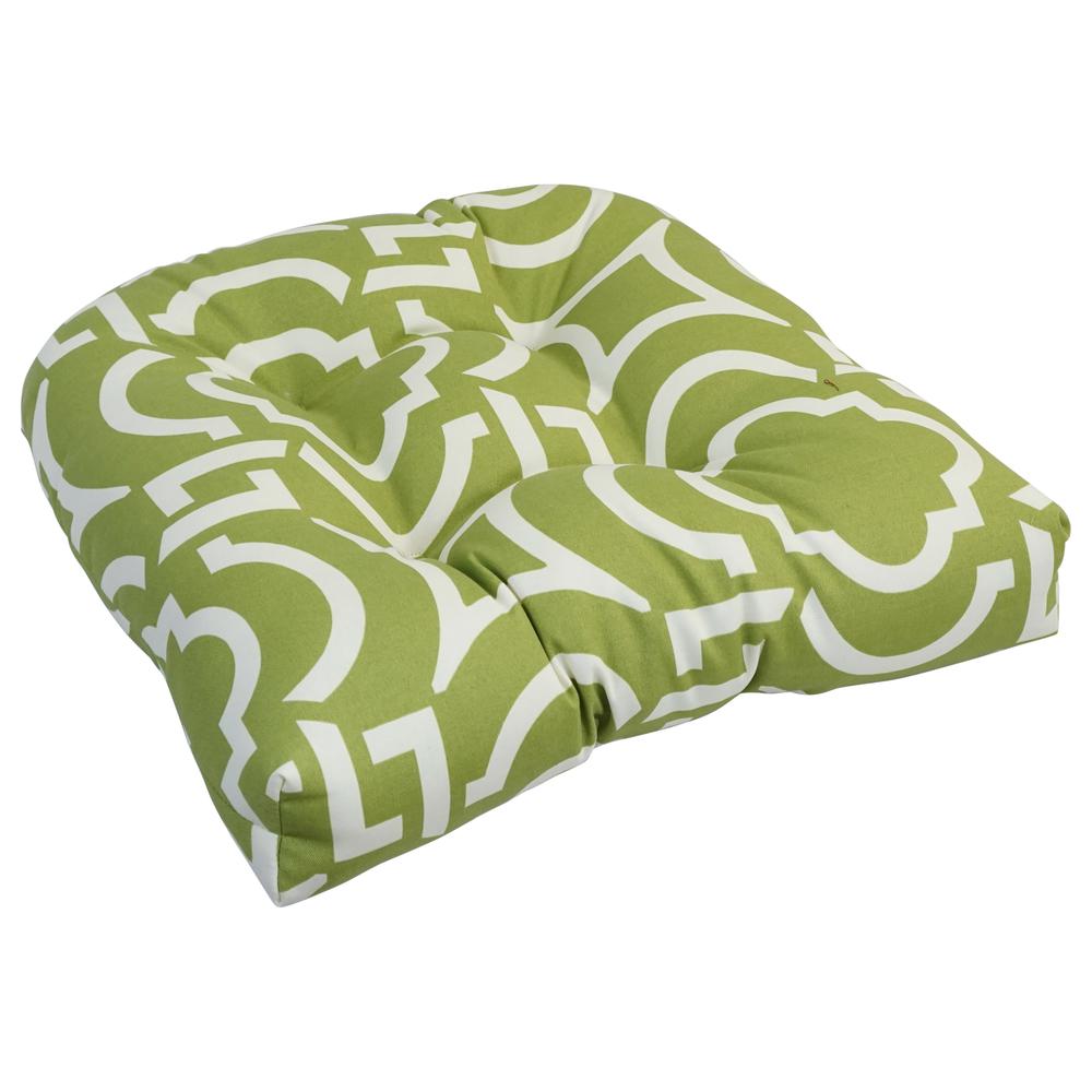 19-inch U-Shaped Spun Polyester Outdoor Tufted Dining Chair Cushion. Picture 1