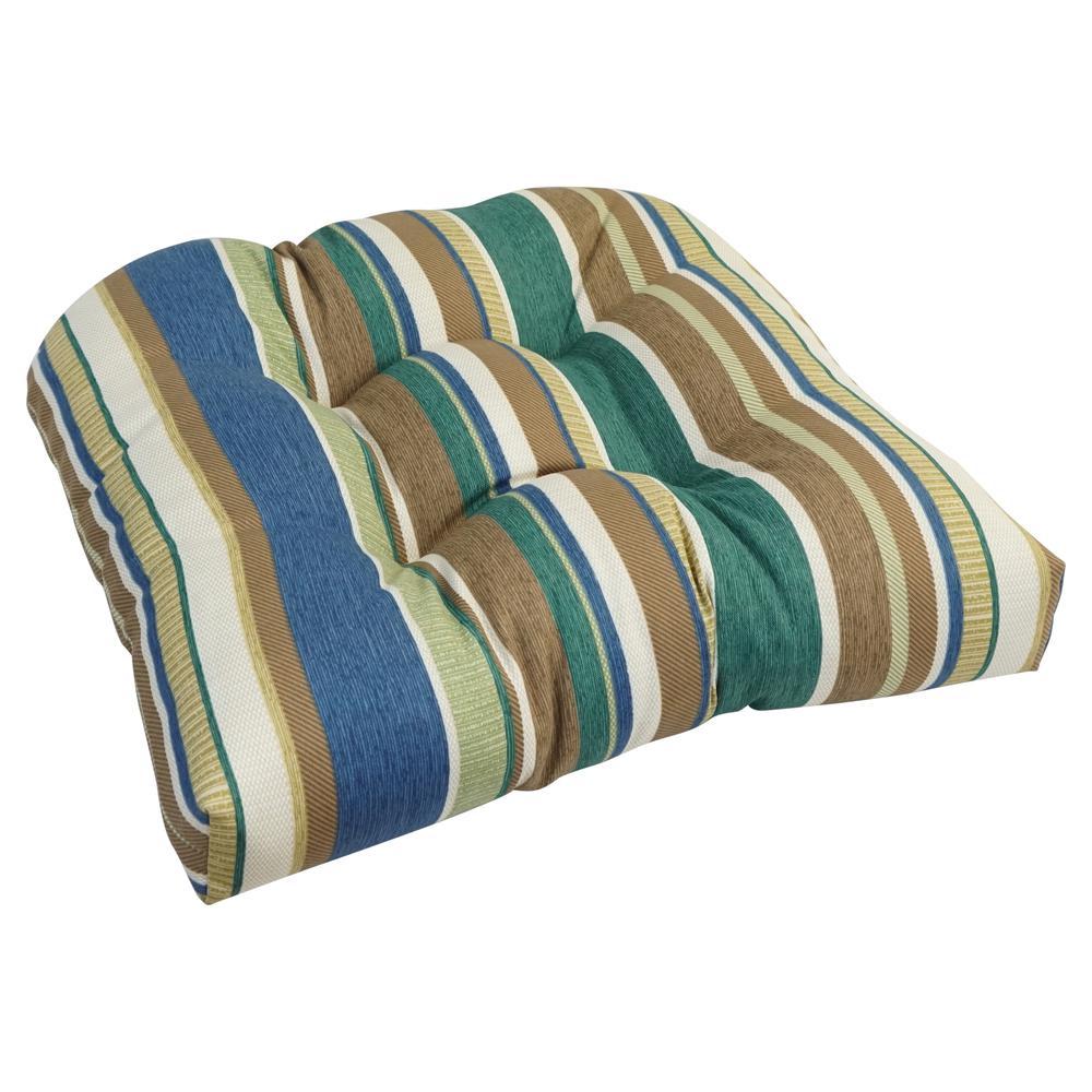 19-inch U-Shaped Spun Polyester Outdoor Tufted Dining Chair Cushion. Picture 1