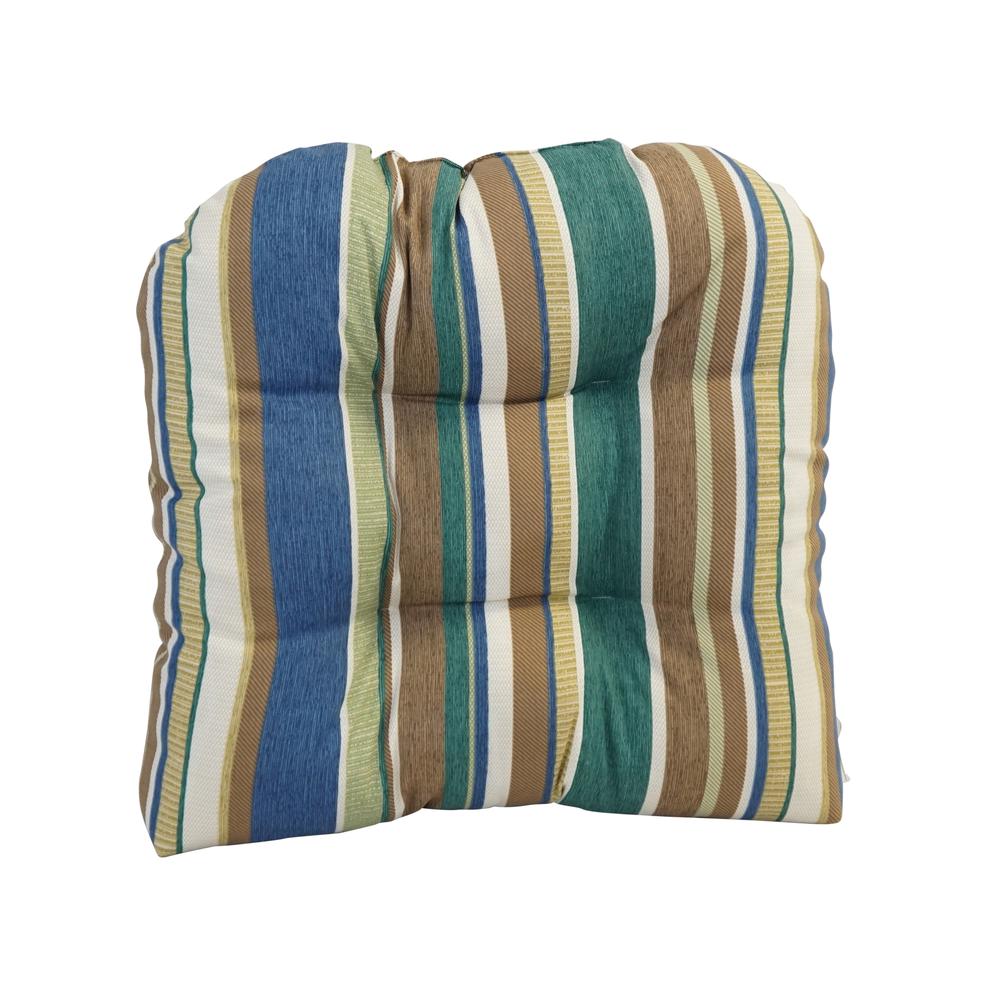 19-inch U-Shaped Spun Polyester Outdoor Tufted Dining Chair Cushion. Picture 2