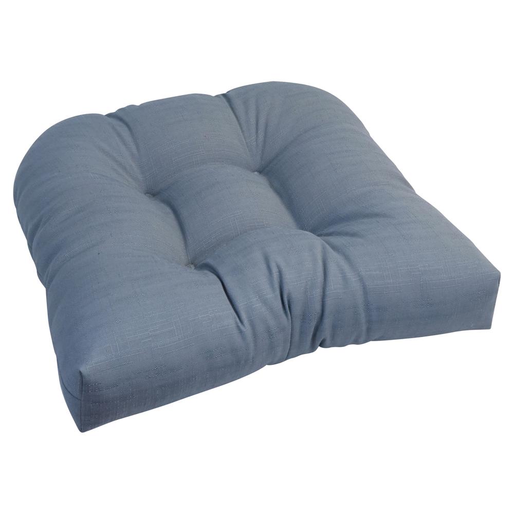 19-inch U-Shaped Spun Polyester Outdoor Tufted Dining Chair Cushion. Picture 1