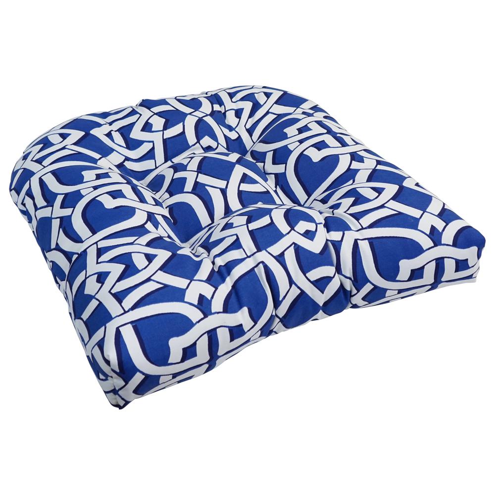 19-inch U-Shaped Spun Polyester Outdoor Tufted Dining Chair Cushion. Picture 1