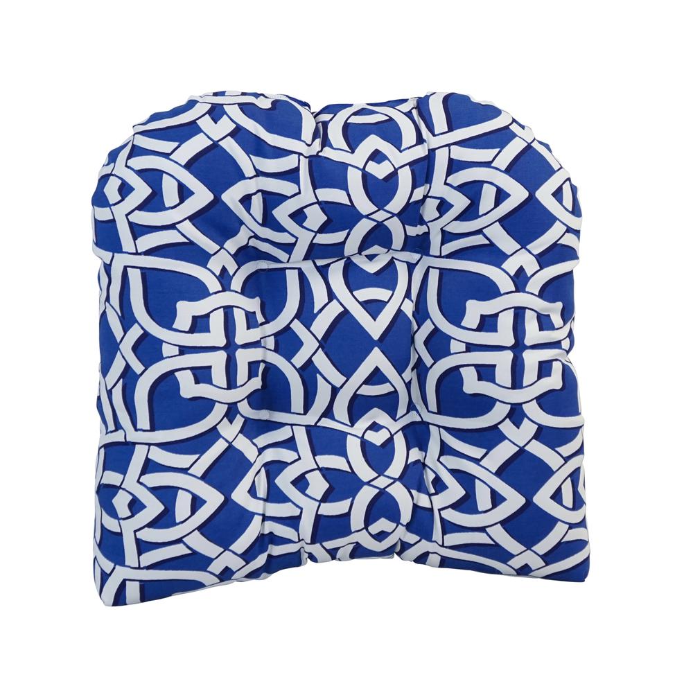 19-inch U-Shaped Spun Polyester Outdoor Tufted Dining Chair Cushion. Picture 2