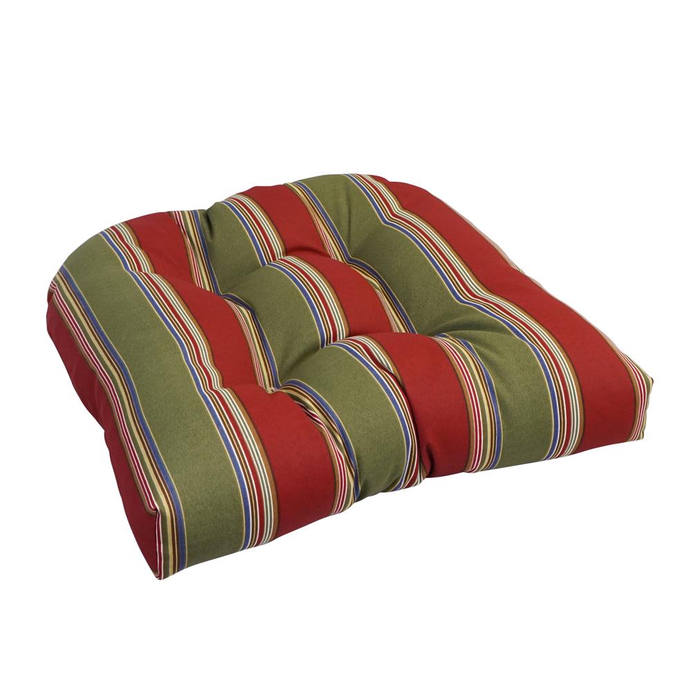 19-inch U-Shaped Spun Polyester Outdoor Tufted Dining Chair Cushion. Picture 1