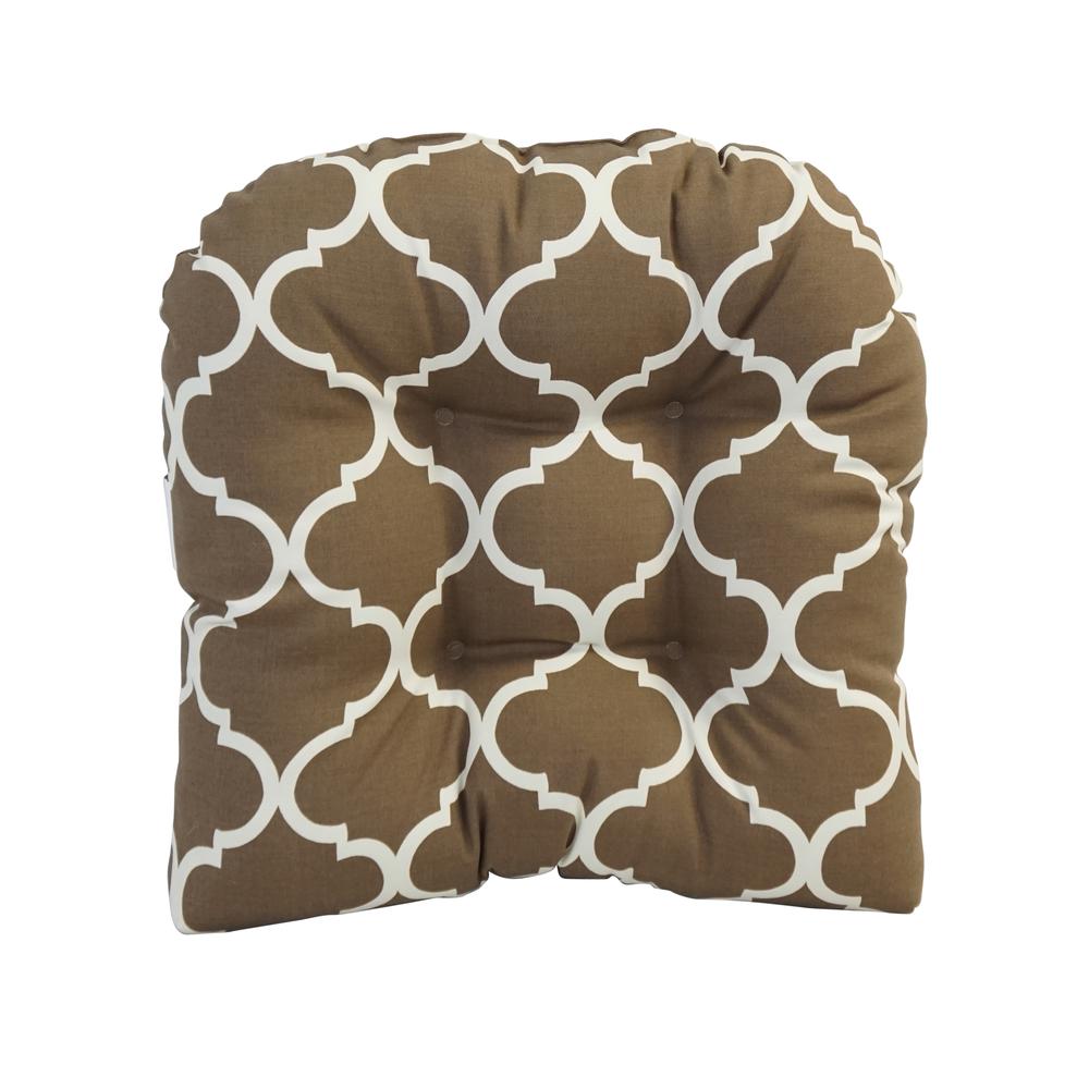 19-inch U-Shaped Spun Polyester Outdoor Tufted Dining Chair Cushion. Picture 2