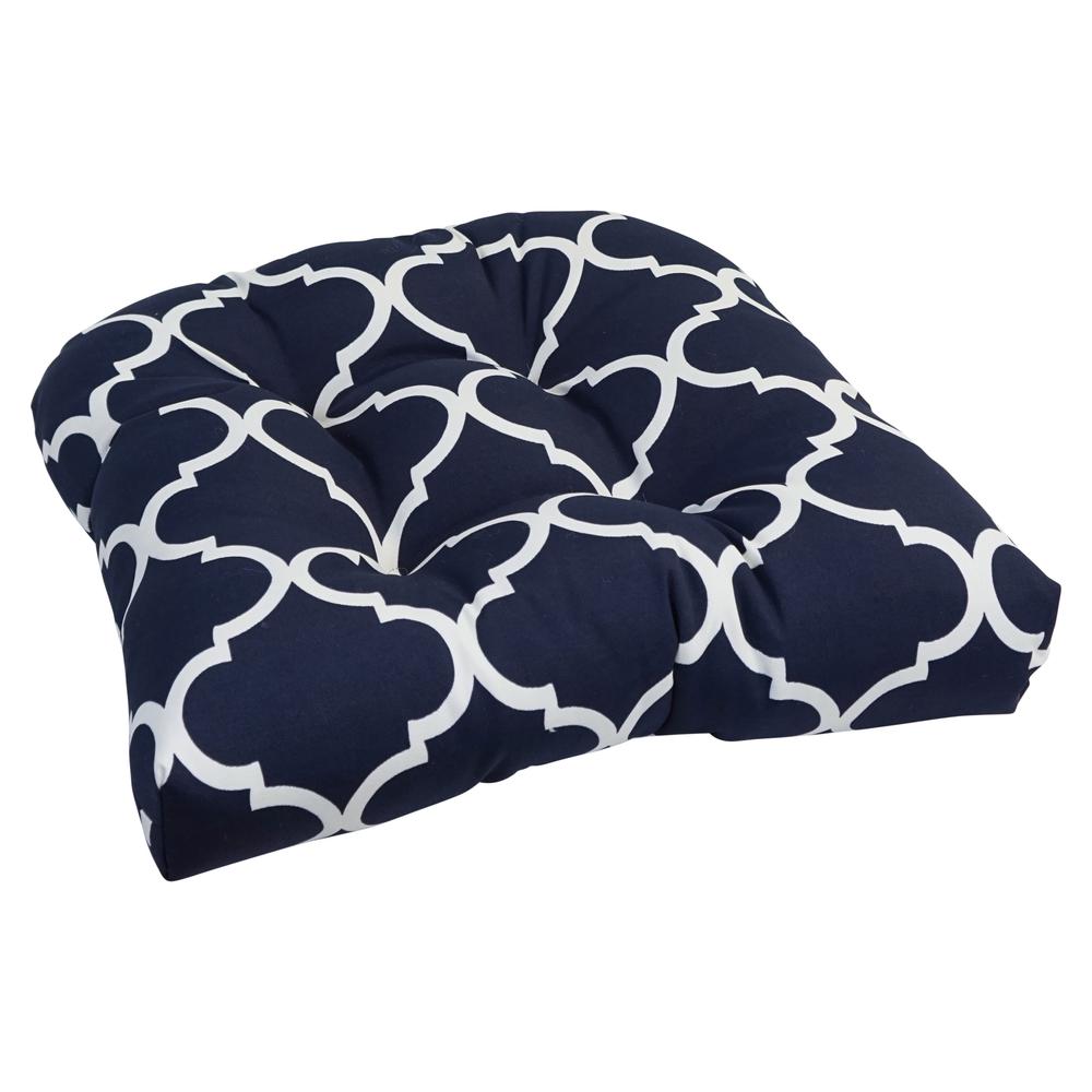 19-inch U-Shaped Spun Polyester Outdoor Tufted Dining Chair Cushion. Picture 1
