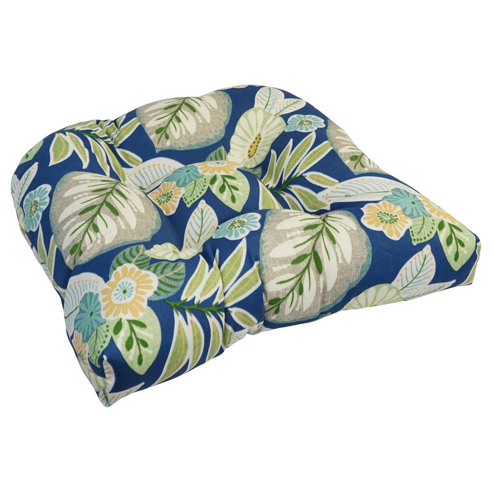 19-inch U-Shaped Spun Polyester Outdoor Tufted Dining Chair Cushion. Picture 1