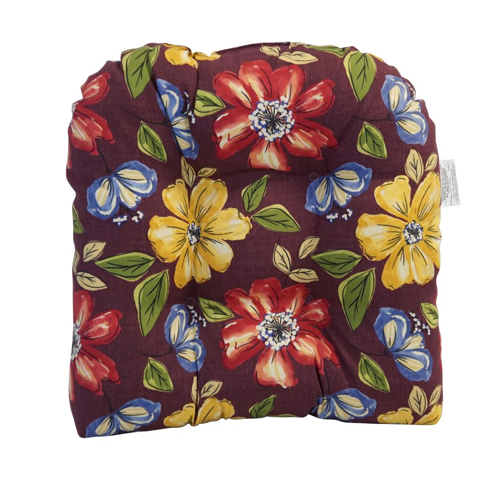 19-inch U-Shaped Spun Polyester Outdoor Tufted Dining Chair Cushion. Picture 2