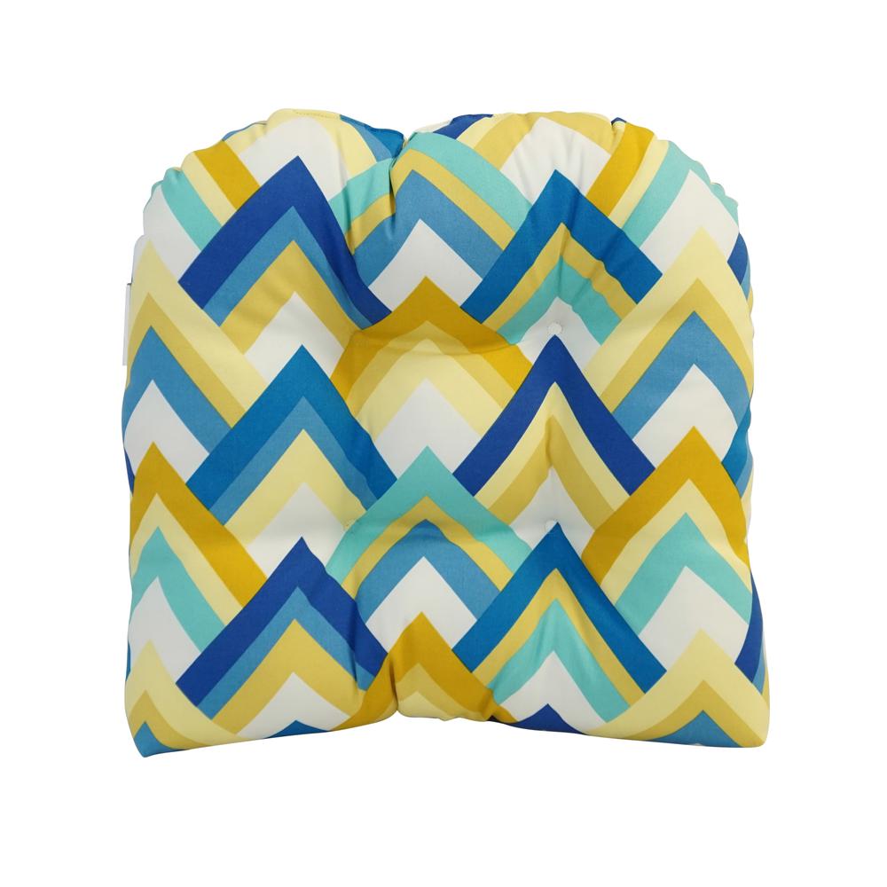 19-inch U-Shaped Spun Polyester Outdoor Tufted Dining Chair Cushion. Picture 2