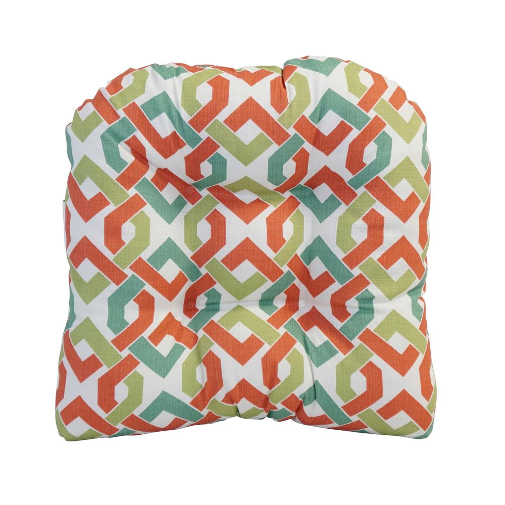 19-inch U-Shaped Spun Polyester Outdoor Tufted Dining Chair Cushion. Picture 2