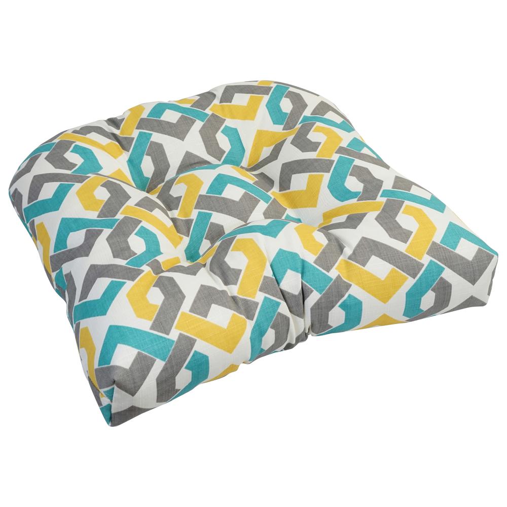 19-inch U-Shaped Spun Polyester Outdoor Tufted Dining Chair Cushion. Picture 1