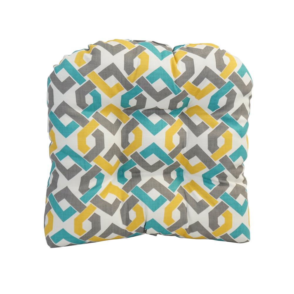 19-inch U-Shaped Spun Polyester Outdoor Tufted Dining Chair Cushion. Picture 2