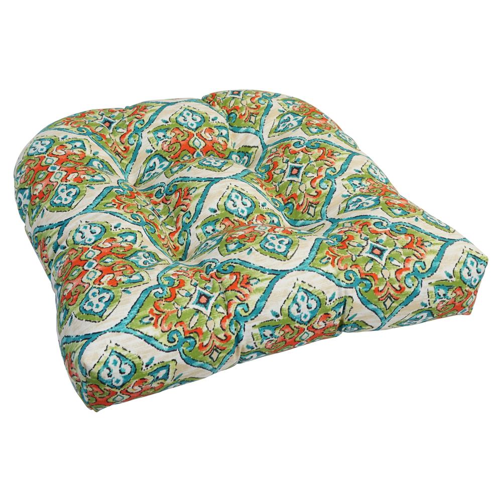 19-inch U-Shaped Spun Polyester Outdoor Tufted Dining Chair Cushion. Picture 1