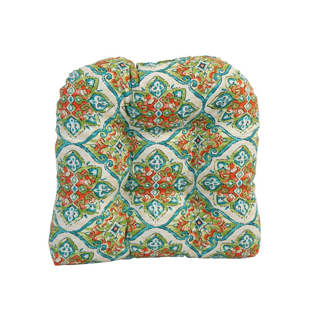 19-inch U-Shaped Spun Polyester Outdoor Tufted Dining Chair Cushion. Picture 2