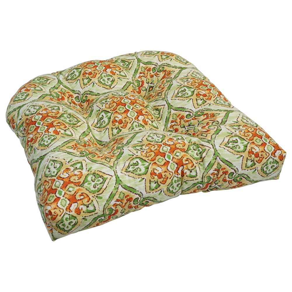 19-inch U-Shaped Spun Polyester Outdoor Tufted Dining Chair Cushion. Picture 1