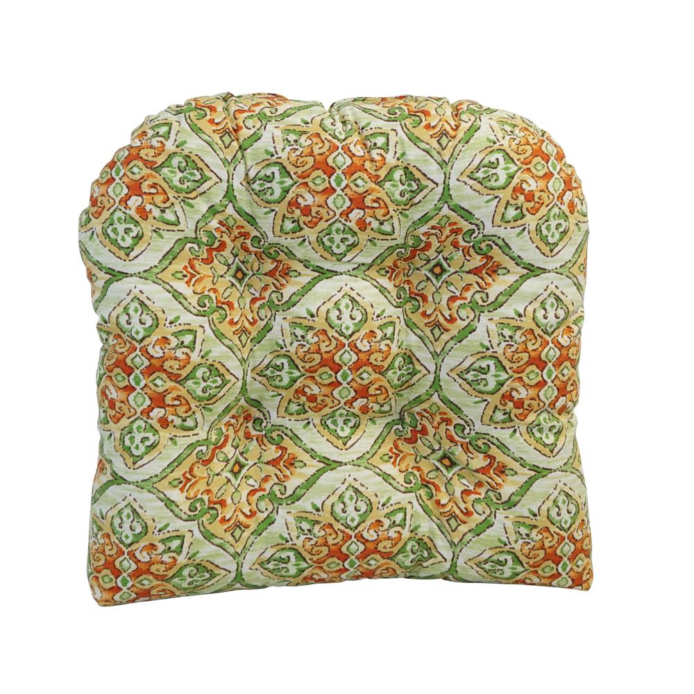 19-inch U-Shaped Spun Polyester Outdoor Tufted Dining Chair Cushion. Picture 2