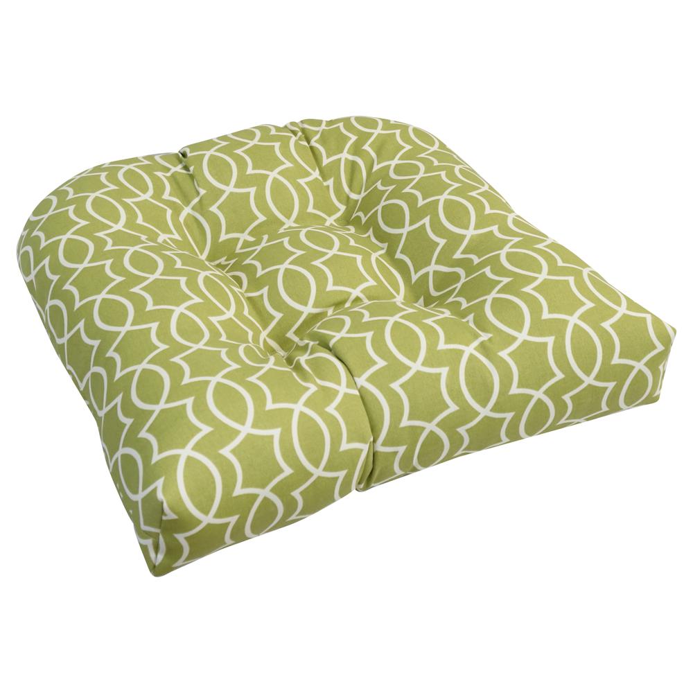 19-inch U-Shaped Spun Polyester Outdoor Tufted Dining Chair Cushion. Picture 1
